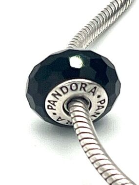 Pandora Black Faceted Murano Glass Charm Bead